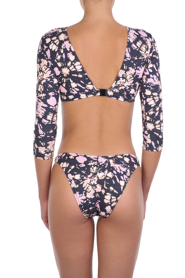 Swimwear Emmanuela Swimwear Ella Long Sleeve Bikini Black/Pink Splash Apoella