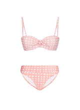 Swimwear Heidi Klein Maldives/Capri Check Print Tie Front Bandeau Bikini White/Pink Apoella