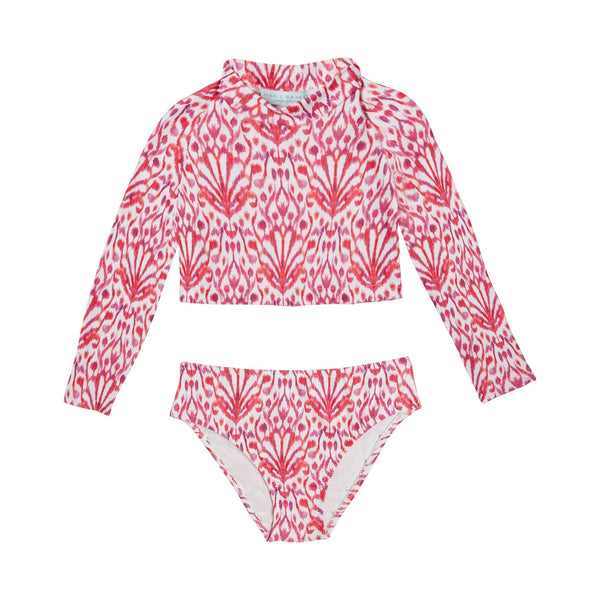 Swimwear Marie Raxevsky Long Sleeve Crop Top Bikini Jungle Ikat 4y / Ikat Apoella