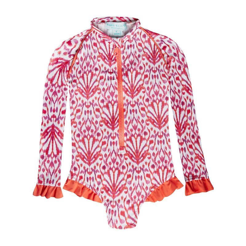 Swimwear Marie Raxevsky Long Sleeve Ruffled One-Piece Ikat 2y / Ikat Apoella