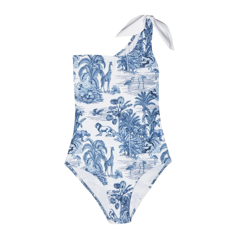 Swimwear Marie Raxevsky One shoulder One-Piece Jungle Blue Apoella