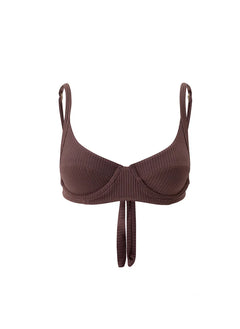 Swimwear Melissa Odabash Noto Cup Bikini Top Brown Ribbed Apoella