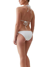 Swimwear Melissa Odabash Venice Ring Details Tie Side Triangle Bikini White Chain Apoella