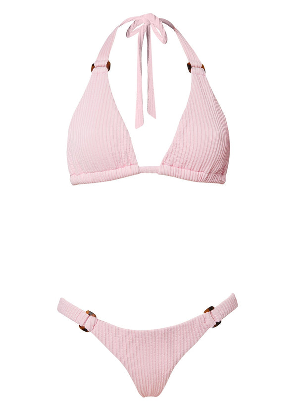 Swimwear Stefania Frangista Dahlia Halter Bikini Curly Pink / S Apoella