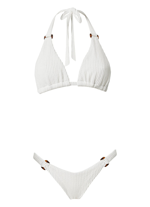 Swimwear Stefania Frangista Dahlia Halter Bikini Curly White / S Apoella