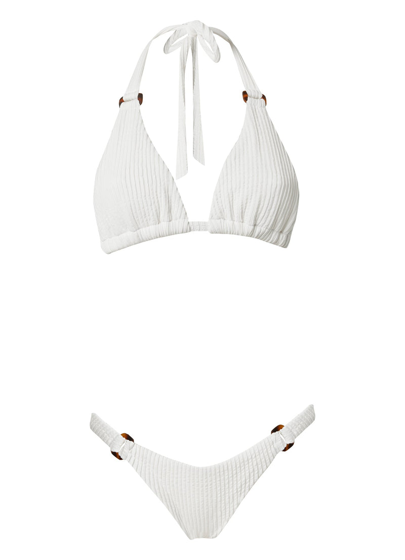 Swimwear Stefania Frangista Dahlia Halter Bikini Curly White / S Apoella