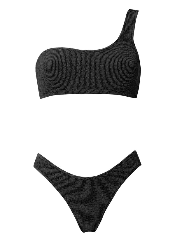 Swimwear Stefania Frangista Gabi One Shoulder Bikini Sponge S / Black Apoella