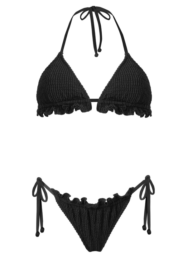Swimwear Stefania Frangista Gigi Ruffled Bikini S / Black Apoella