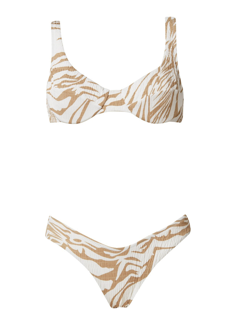 Swimwear Stefania Frangista Irini Cup Bikini S / Beige Zebra Apoella