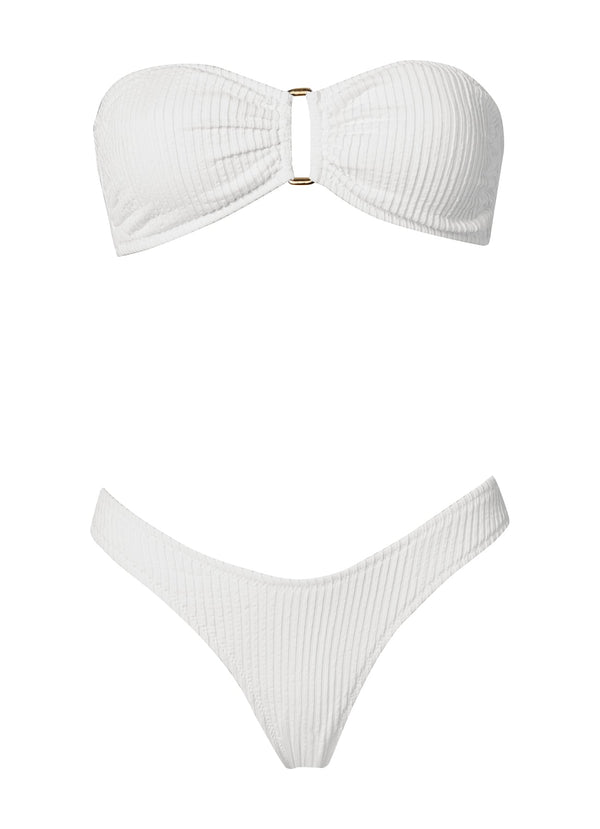 Swimwear Stefania Frangista Melita Bandeau Bikini S / White Apoella