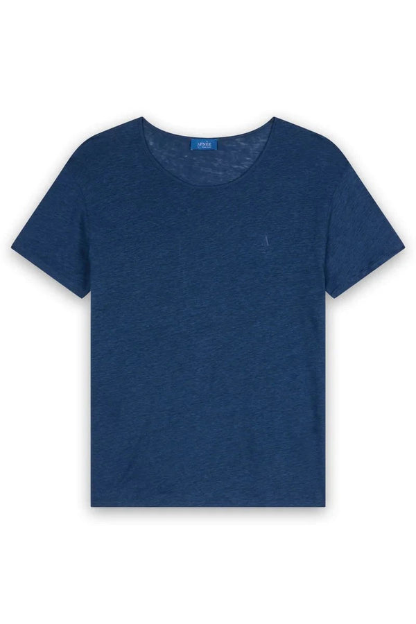 T-shirts Apnée Linen T - Shirt Petrol Blue Apoella