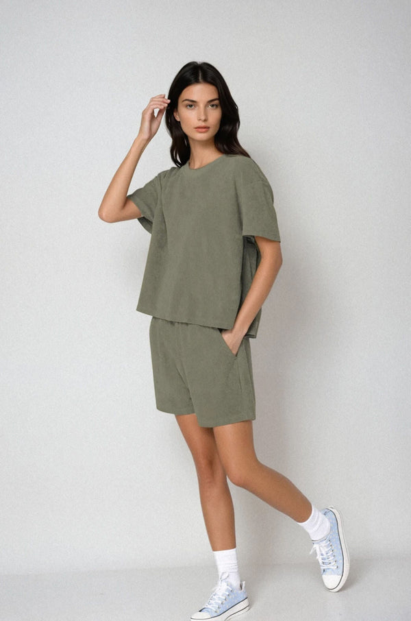 T-shirts Asoma Carina Terry T-shirt Light Green Apoella