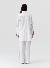 Tops Melissa Odabash Tamsin Lace Up Top White/Yellow Apoella