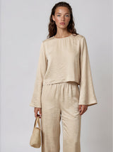 Tops APLA Beta Wrinkle Pants Beige Apoella