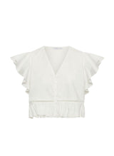 Tops APOELLA Anya Ruffle Crop Shirt White Apoella