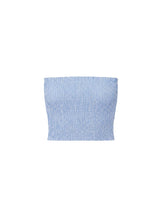 Tops APOELLA Aria Strapless Smocked Top Striped Blue Apoella