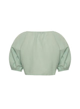 Tops APOELLA Iliana Puff Sleeve Cropped Shirt Mint Apoella