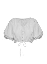 Tops Apoella Iliana Puff Sleeve Cropped Shirt White Apoella