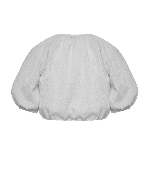 Tops Apoella Iliana Puff Sleeve Cropped Shirt White Apoella