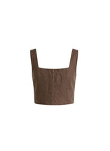 Tops APOELLA Ira Linen Crop Top Espresso Apoella