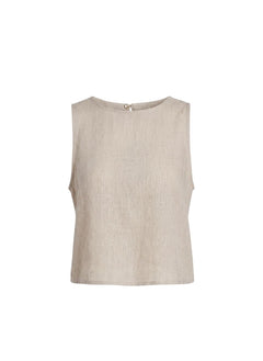 Tops Apoella Iro Linen Sleeveless Top Beige Apoella