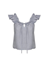 Tops Apoella Koko Ruffle Linen Top Grey Apoella