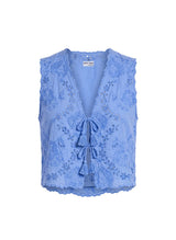 Tops Juliet Dunn Waistcoat With Scallop Embroidery Ocean Blue 1 / Blue Apoella
