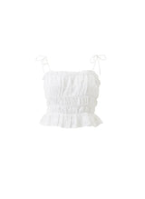 Tops Melissa Odabash Freya Strap Embroidered Crop Top White Apoella