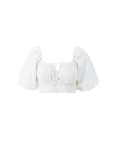 Tops Melissa Odabash Giorgia Embroidered Crop Top White Apoella