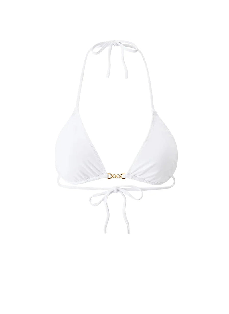Tops Melissa Odabash Monza Triangle Chain Bikini Top White Apoella