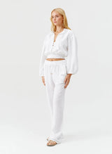 Tops Melissa Odabash Pixi Embroidered Crop Top White Apoella
