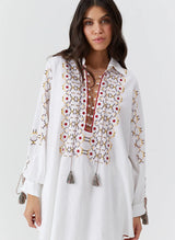 Tops Melissa Odabash Tamsin Lace Up Top White/Yellow Apoella
