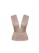 Tops Sabina Musayev Susan V-neck Top Pearl Blush Apoella