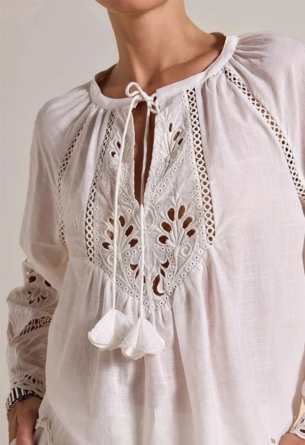 Tops Scarlett Poppies Ashu Top Antique White Apoella