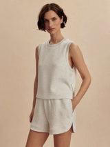 Tops Varley Shea Crop Tank Ivory Marl Apoella