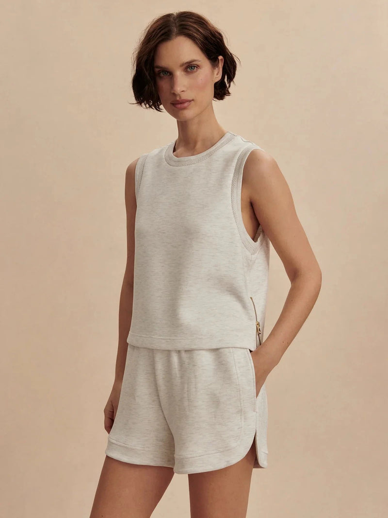 Tops Varley Shea Crop Tank Ivory Marl Apoella