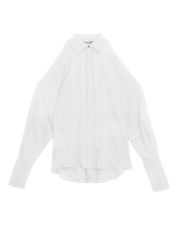 Tops Zeus n Dione Geranium Long Sleeve Shirt Ivory Apoella
