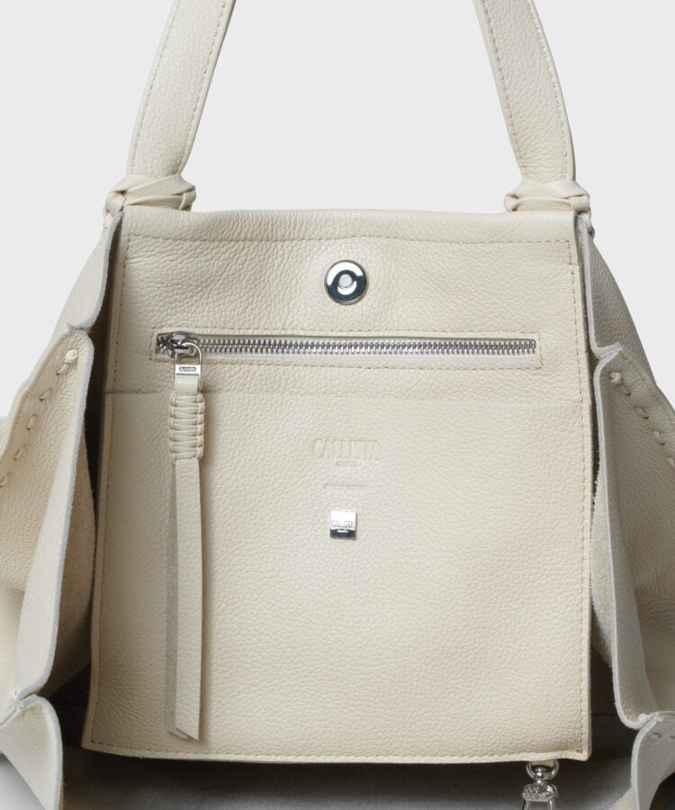 Totes Callista Crafts Ara Tote Medium Grained Leather Cream O/S / Cream Apoella