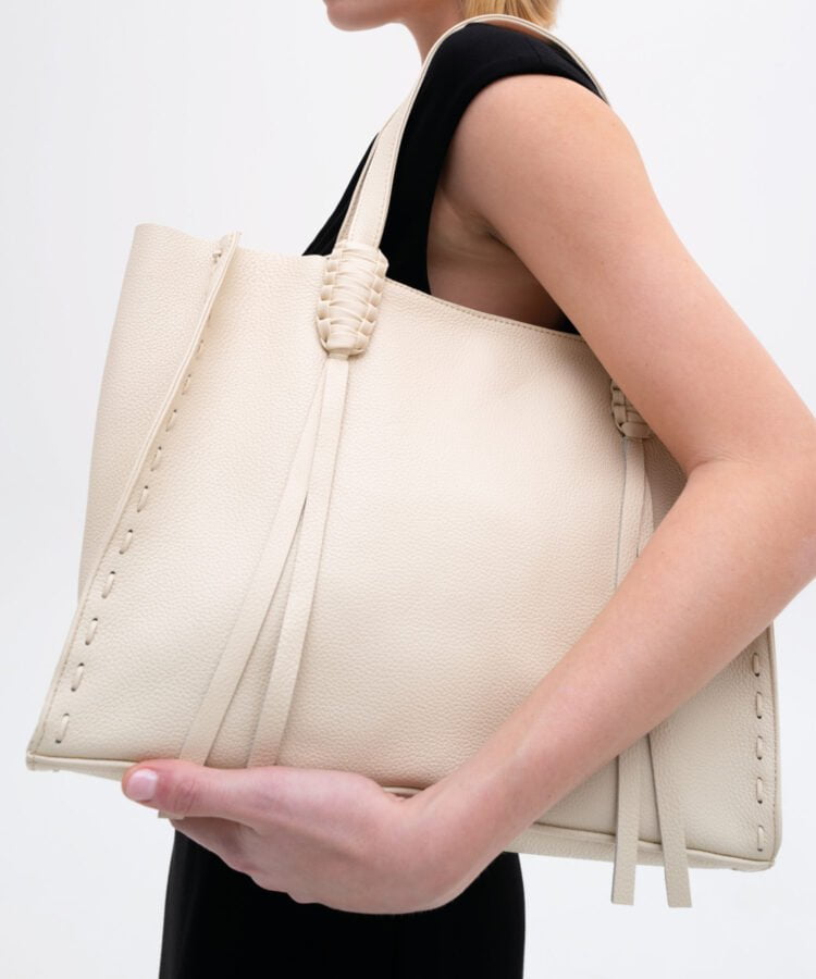 Totes Callista Crafts Ara Tote Medium Grained Leather Cream O/S / Cream Apoella