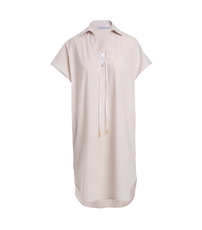 Tunic Apoella Chloe Lace-up Tunic Beige/White Stripes O/S / Beige Apoella