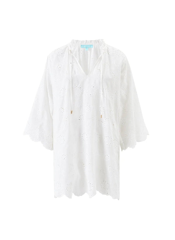 Tunic Melissa Odabash Lucy Broderie Bell Sleeve Tunic White Apoella