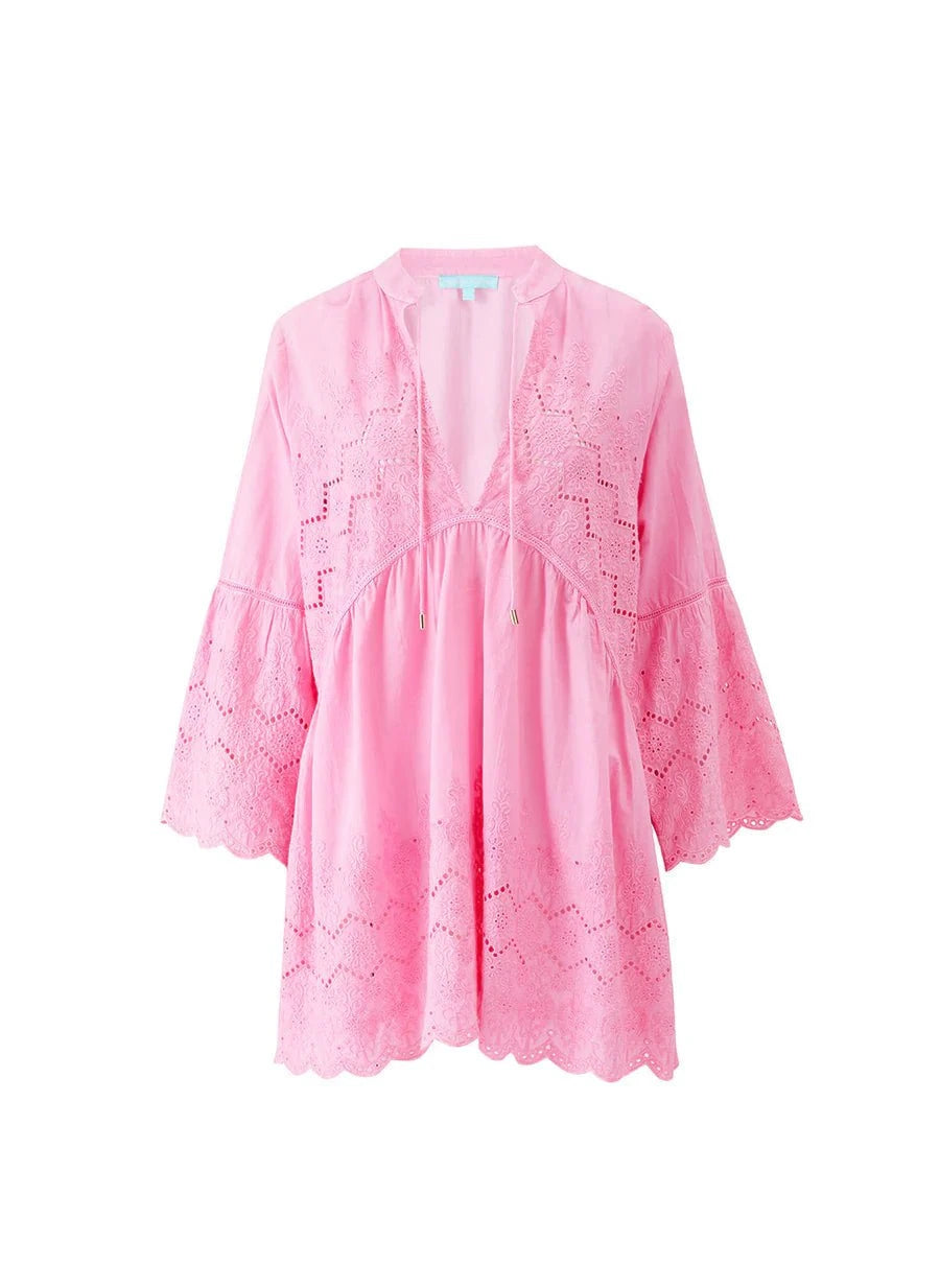 Sebena V Neck Bell Sleeve Tunic Pink – APOELLA