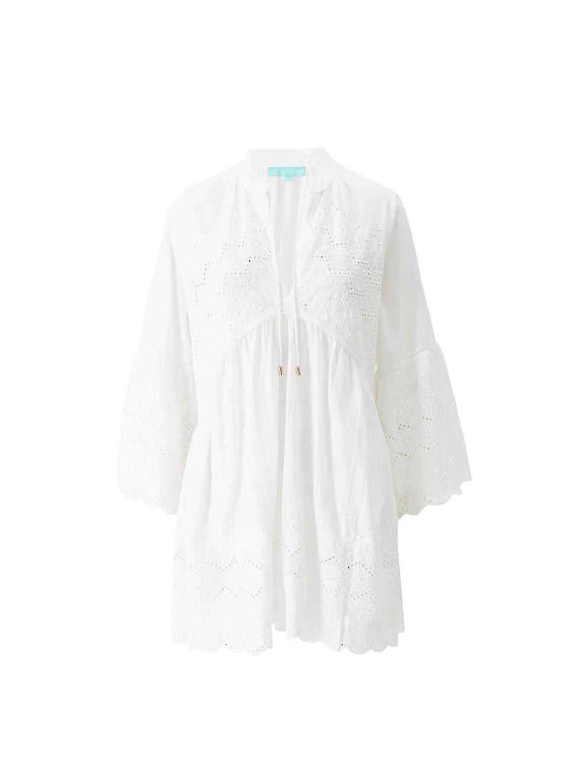 Tunic Melissa Odabash Sebena V Neck Bell Sleeve Tunic White Apoella