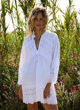 Tunic Melissa Odabash Sebena V Neck Bell Sleeve Tunic White Apoella