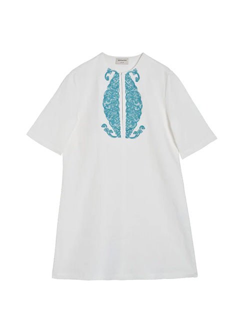 Tunic Zeus n Dione Lotus Tunic White/Aqua Apoella