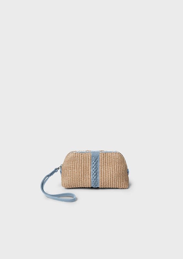 Vanity Cases Callista Crafts APOELLA x Callista Crafts Navarino Straw Vanity Case – Limited Edition Raffia & Leather Bag Baby Blue O/S Apoella