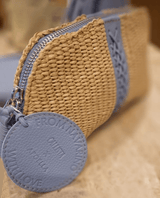 Vanity Cases Callista Crafts APOELLA x Callista Crafts Navarino Straw Vanity Case – Limited Edition Raffia & Leather Bag Baby Blue O/S Apoella
