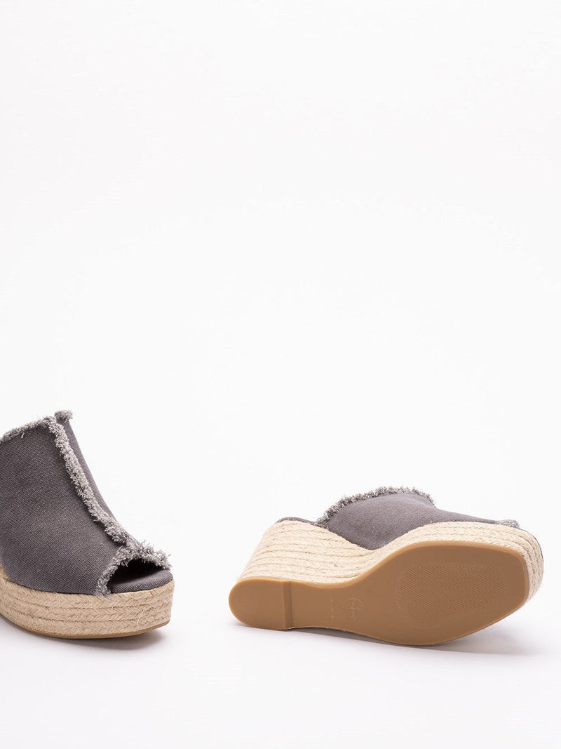 Wedges Castaner Fatima Mule Wedge Espadrilles Charcoal Apoella