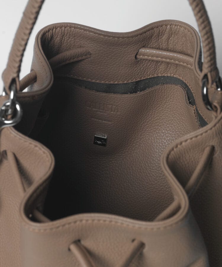 Bucket Callista Crafts Bucket Bag Grained Leather Brown O/S / Brown Apoella