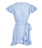 Dress Apoella Amalia Lace Linen Mini Wrap Dress S / Sky Apoella